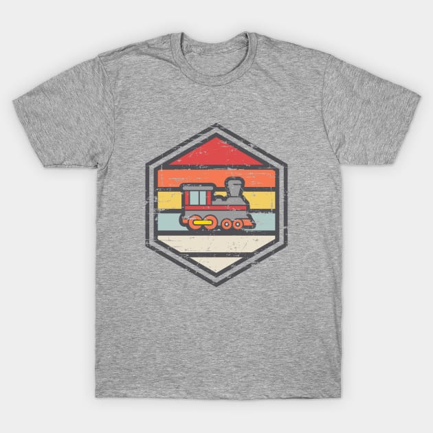 Retro Badge Locomotive light T-Shirt by rojakdesigns